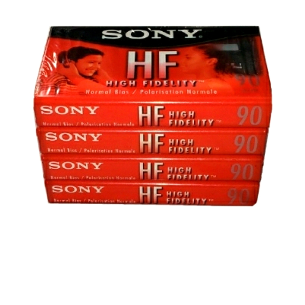 Lot of 4 SONY HF 90 Blank Audio Cassette tapes Hig